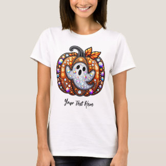 T-shirt Rhinestone Pumpkin Halloween