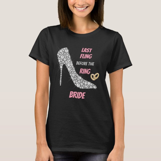 T-shirt Rhinestone talons Dernière mariée (Devant)
