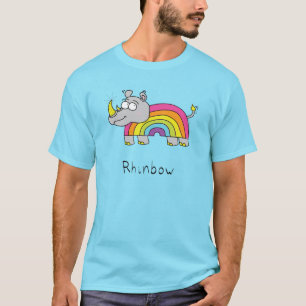 T-shirt Rhino Arc-en-ciel Drôle Enfants