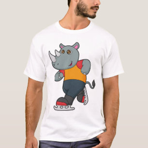 T-shirt Rhino at Ice skating with Ice skates