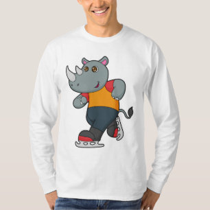 T-shirt Rhino at Ice skating with Ice skates