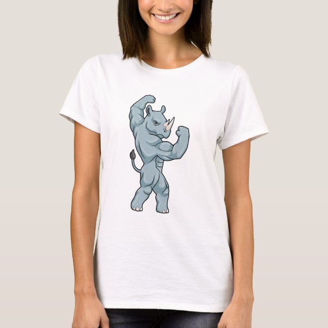 T-shirt Rhino comme Bodybuilder extrême (Devant)