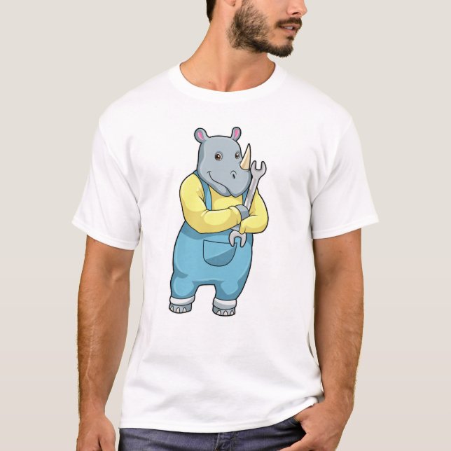 T-shirt Rhino en mécanique avec clé (Devant)