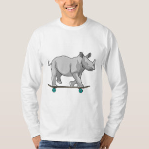 T-shirt Rhino en patinage avec skateboard