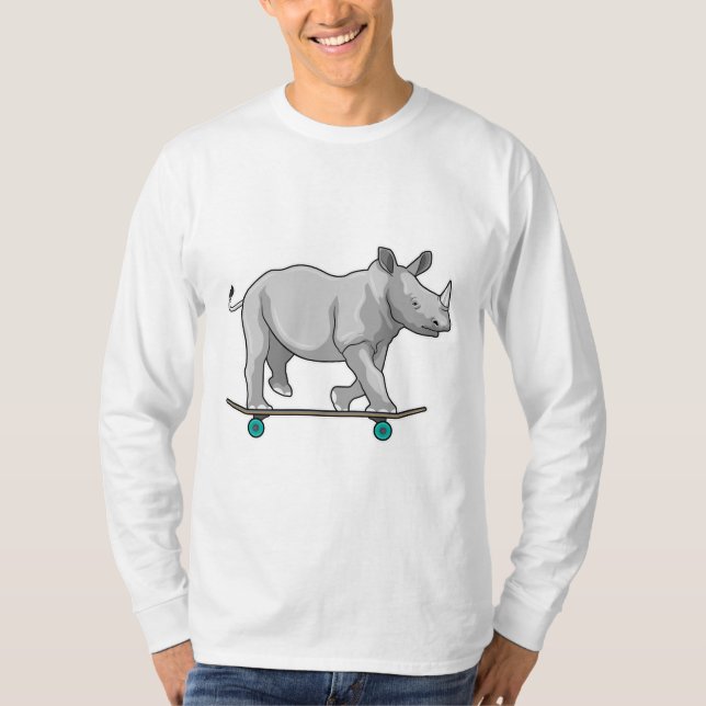 T-shirt Rhino en patinage avec skateboard (Devant)