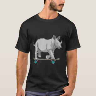 T-shirt Rhino en patinage avec skateboard