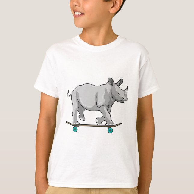 T-shirt Rhino en patinage avec skateboard (Devant)