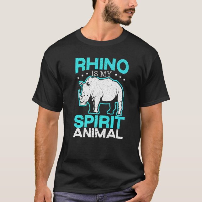 T-shirt Rhino Est Mon Esprit Animal Rhinocerus Faune Anim (Devant)
