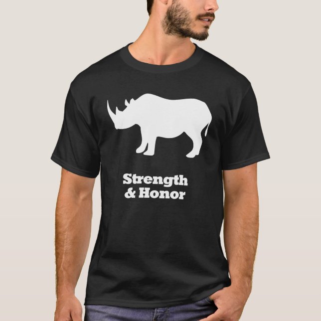 T-shirt Rhino Force Et Honorer Blanc (Devant)