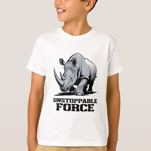 T-shirt Rhino incassable : Force et puissance déchaînées (Devant)