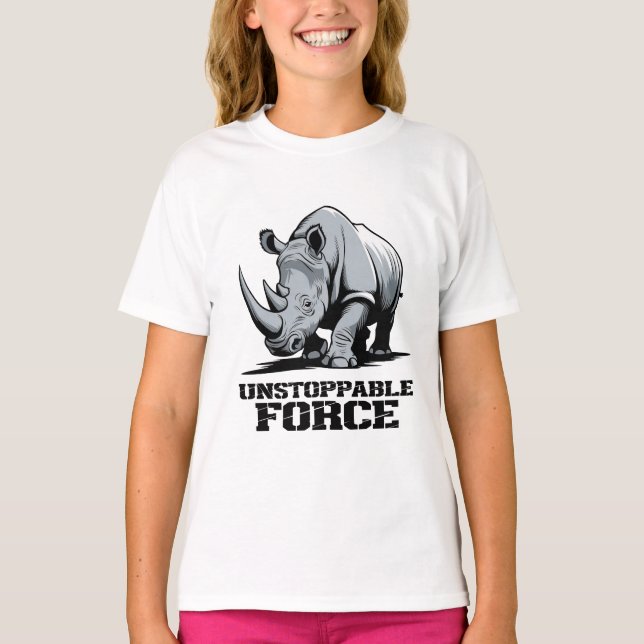 T-shirt Rhino incassable : Force et puissance déchaînées (Devant)