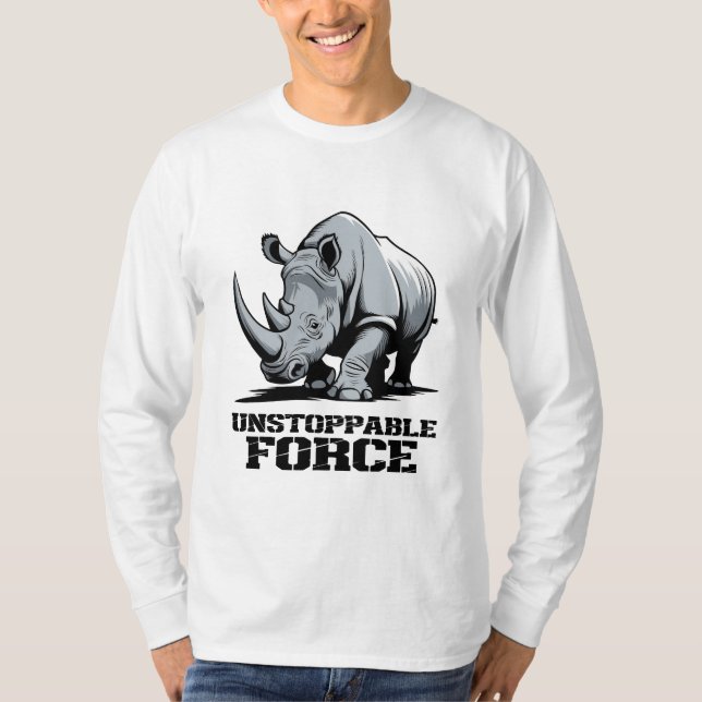 T-shirt Rhino incassable : Force et puissance déchaînées (Devant)