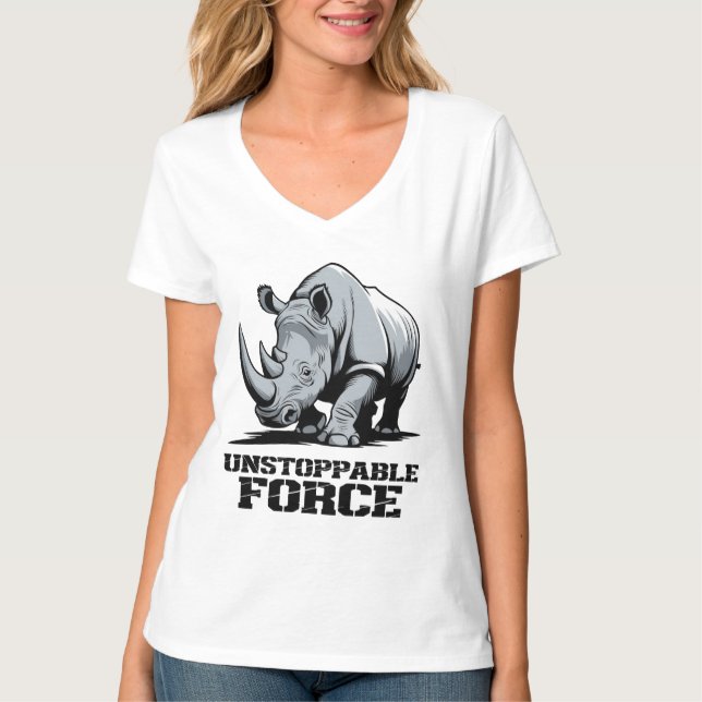 T-shirt Rhino incassable : Force et puissance déchaînées (Devant)