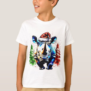 T-shirt rhino mignon de Noël