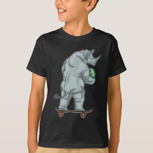 T-shirt Rhino Pâques œuf de Pâques Skateboard