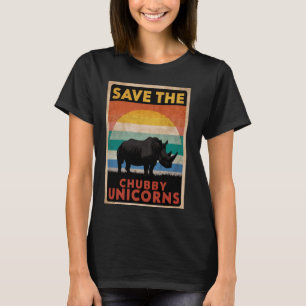 T-shirt Rhino Rhinoceros Sauver Chubby Unicorns Animal