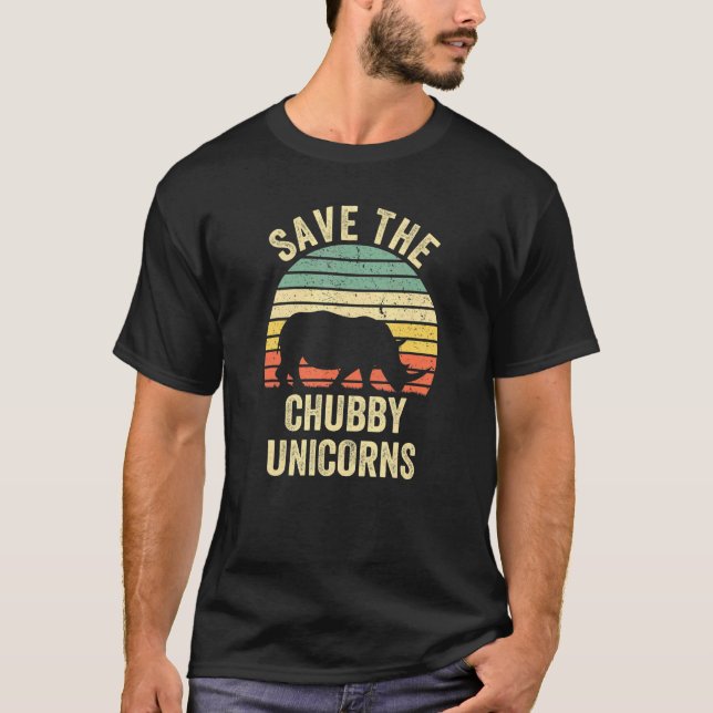 T-shirt Rhino Rhinoceros Sûr Le Chubby Unicorn Retro Des (Devant)