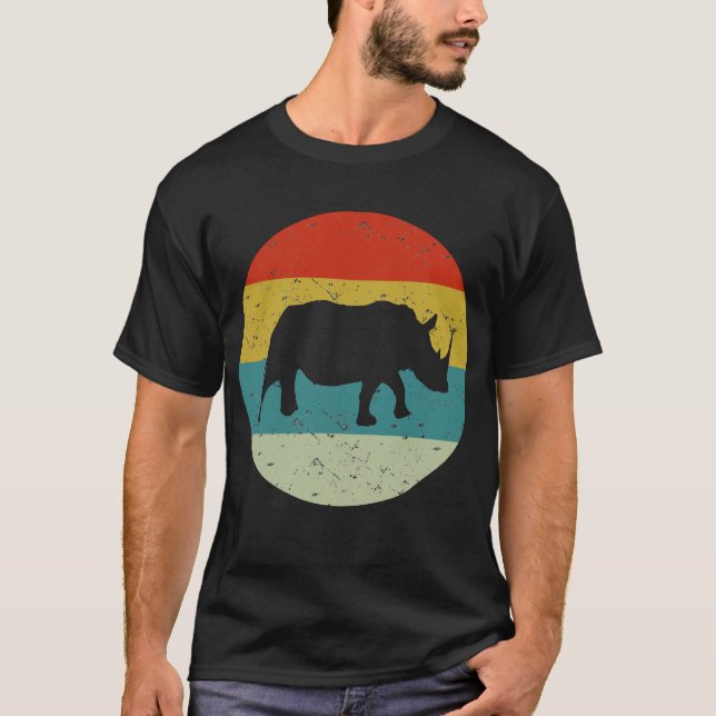 T-shirt rhino vintage rétro (Devant)