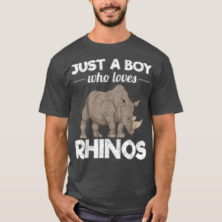 T-shirt Rhinoceros Aime L'Afrique Animal Juste Un Garçon Q