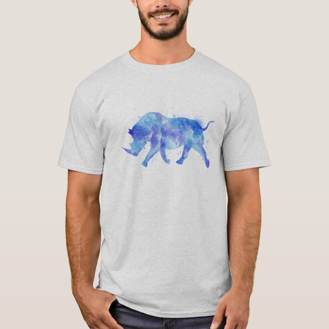 T-shirt Rhinoceros Aquarelles Illustration de perte (Devant)