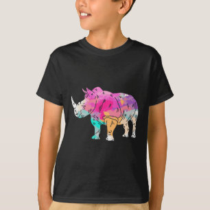 T-shirt Rhinoceros Art Cute Artistique Rhino Zoo Safari Ca