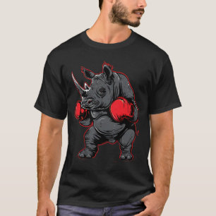 T-shirt Rhinocéros boxant avec gants de boxe Kickboxing Dr