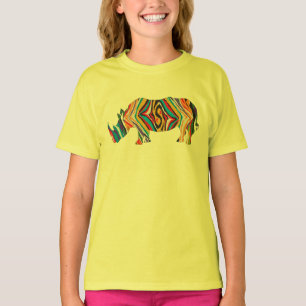 T-shirt Rhinoceros dans un modèle zèbre psychédélique