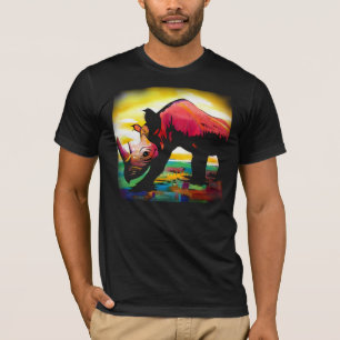 T-shirt Rhinocéros de partie, papillon de partie