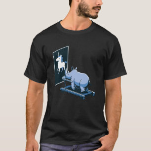 T-shirt Rhinocéros essayant d'être une licorne Motivation