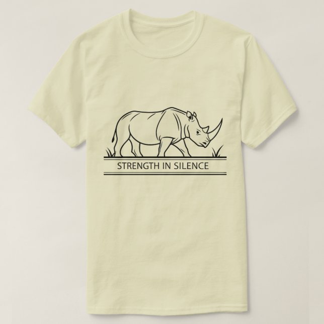T-shirt Rhinocéros - Force Dans Le Silence (Design devant)