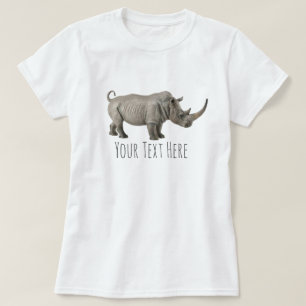 T-shirt Rhinoceros Illustration Rhino message personnalisé