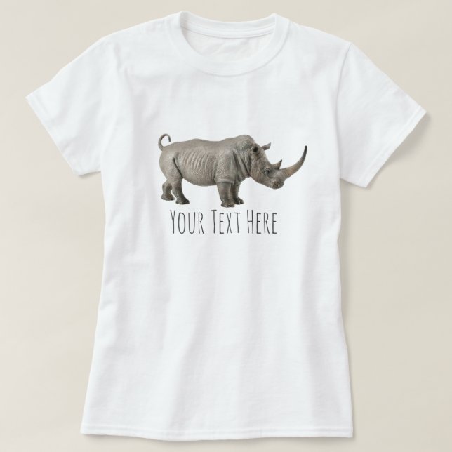 T-shirt Rhinoceros Illustration Rhino message personnalisé (Design devant)