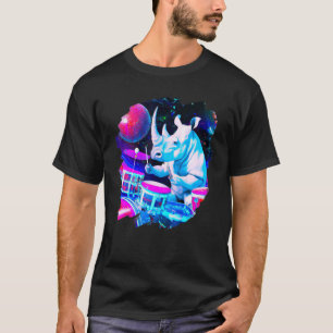 T-shirt Rhinoceros Jouer des tambours dans l'espace extra-