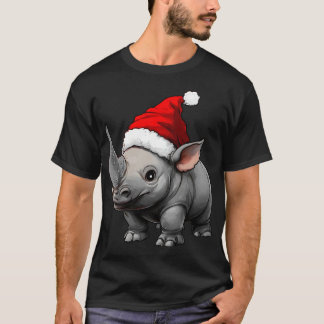 T-shirt Rhinocéros Noël / Père Noël Rhinocéros