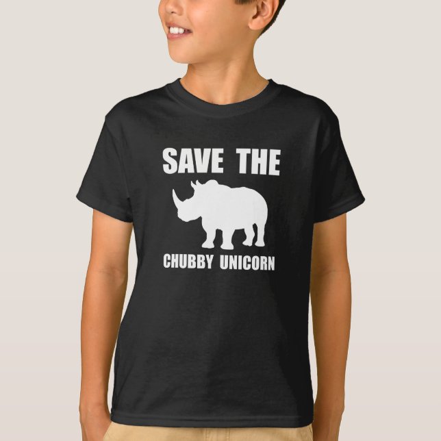 T-shirt Rhinocéros potelé de licorne (Devant)
