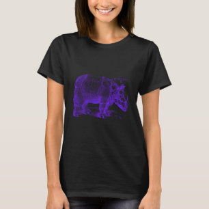 T-shirt Rhinoceros Renaissance Albrecht Durer en violet