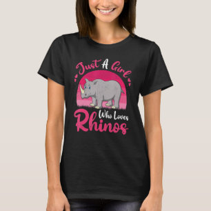 T-shirt Rhinocéros vintage Une Fille Qui Aime Les Rhinos