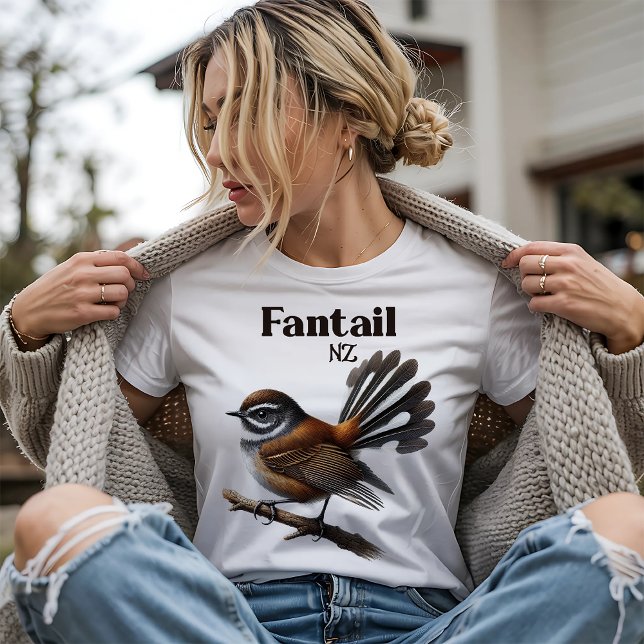 T-shirt Rhipidure - Oiseau indigène de Nouvelle-Zélande (Créateur téléchargé)