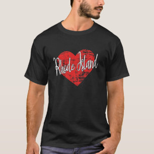 T-shirt Rhode Island Amour Cool Grunge Cœur Amusement Rhod