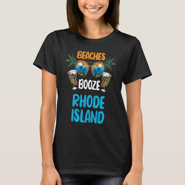 T-shirt Rhode Island Beaches Vacances Fête Correspondance (Devant)