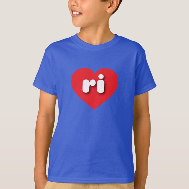 T-shirt Rhode Island coeur rouge - I love ri (Devant)