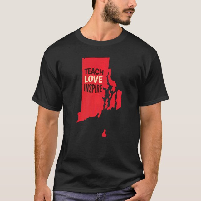 T-shirt Rhode Island Enseignant, Amour, Inspirer Premium (Devant)