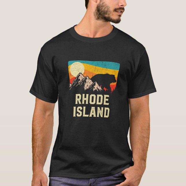 T-shirt Rhode Island Nature Ours sauvage Randonnée de couc (Devant)