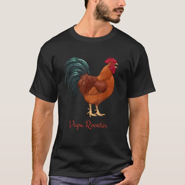 T-shirt Rhode Island Red Chicken Papa Rooster Oiseaux Amat (Devant)