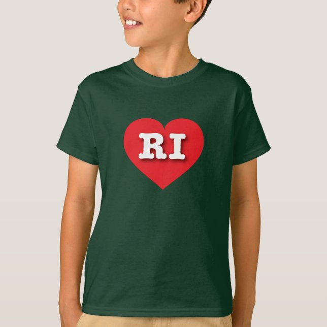 T-shirt Rhode Island Red Heart - I love RI (Devant)