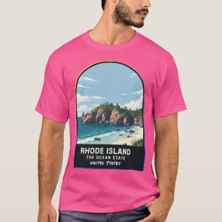 T-shirt Rhode Island (Ri) État Des États-Unis D'Amérique