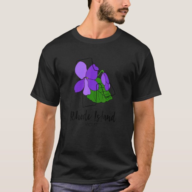T-shirt Rhode Island Violet Flower (Devant)