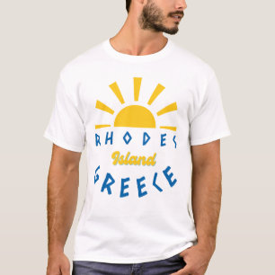 T-shirt Rhodes Island, Grèce - Sunshine Homme's White