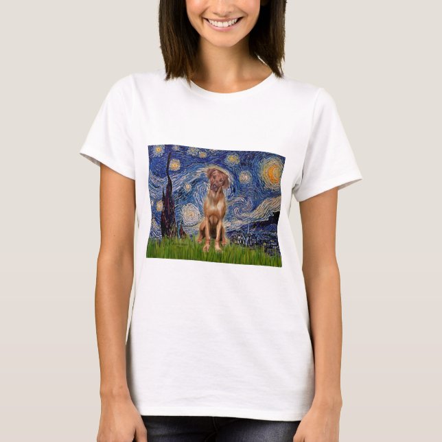 T-shirt Rhodesian Ridgeback 1 - Nuit étoilée (Devant)
