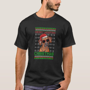 T-shirt Rhodesian Ridgeback Chien Merry Woofing Noël